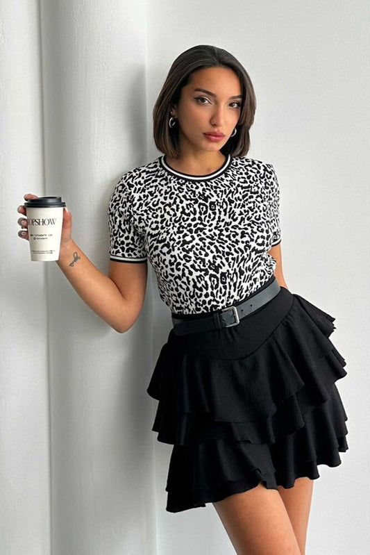White Leopard Print T-Shirt